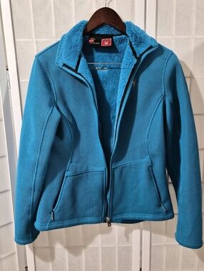 Spyder Women's Bright Teal Fleece-Lined Zip Jacket Sz M